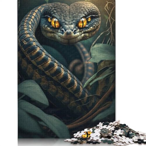 Puzzle mit 520 Teilen, Motiv: Schlange, buntes Puzzle, Geschenke für Männer, für Kinder ab 12 Jahren, 520 Teile (52 x 38 cm) von QBIREX