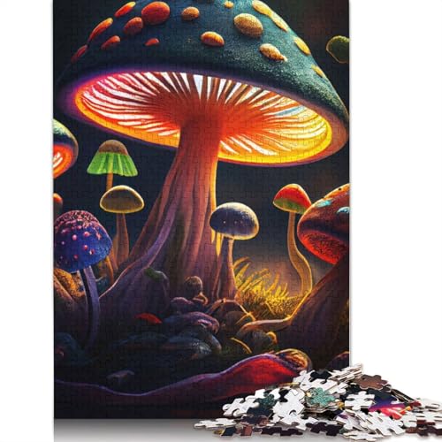 Puzzle mit Abstrakter Pilzfarbe, kreative Spiele, 100% recycelter Karton, Puzzle für Erwachsene, 1000 Teile (75 x 50 cm) von QBIREX