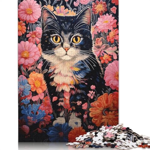 Puzzle mit Katzenblumen, 100% recycelter Pappe, für Jungen oder Mädchen, 1000 Teile (75 x 50 cm) von QBIREX