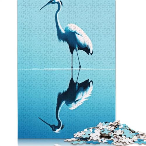 Puzzle mit Storch-Illustration, umweltfreundliche Materialien, 100% recycelter Karton, Puzzle für Erwachsene und Kinder, 1000 Teile (75 x 50 cm) von QBIREX