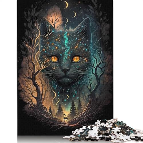 Puzzle mit amerikanischer Kurzhaarkatze, Lernspiele, Familienaktivitäten, Premium-Puzzle aus Karton für Frauen und Männer, 1000 Teile (75 x 50 cm) von QBIREX