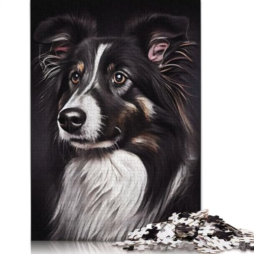 Puzzle mit schwarzem Hundeporträt, Stressabbau, 100% recycelter Karton, Puzzle für Erwachsene und Kinder, einzigartiges Geschenk, 1000 Teile (26 x 38 cm) von QBIREX
