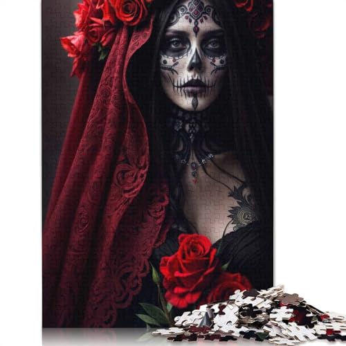 Puzzle zum Tag der Toten Braut, umweltfreundliche Materialien, 100% recycelter Karton, Puzzle für Erwachsene und Kinder, 1000 Teile (38 x 26 cm) von QBIREX
