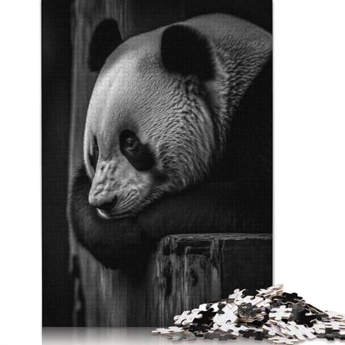 Puzzles Thinking Panda Poster, 520-teiliges Puzzle für Erwachsene, Holzpuzzle & Alter 18 Jahre und älter, Familienunterhaltungsspielzeug, 520 Teile (52 x 38 cm) von QBIREX