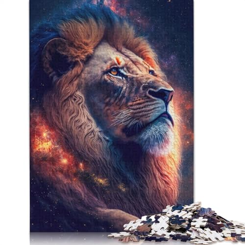 Puzzles für Cosmic Lion Poster, 520-teiliges Puzzle für Erwachsene, Holzpuzzle, geeignet für Erwachsene und über 18 Jahre alt, tolles Geschenk für Erwachsene, 520 Stück (52 x 38 cm) von QBIREX
