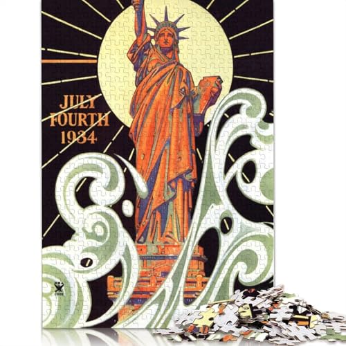 Puzzles für Erwachsene zum 4. Juli, 1500 Teile, Holzpuzzles für Teenager, Geschenke, Lernspiel für Erwachsene und Teenager, 1500 Teile (85 x 57 cm) von QBIREX