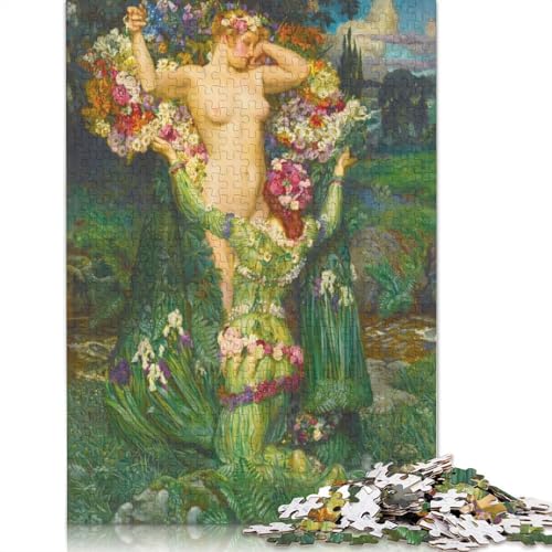Puzzles für Erwachsene: Blumen- und Damen-Puzzle, Lernspiel, Herausforderung, 520 Teile (52 x 38 cm) von QBIREX