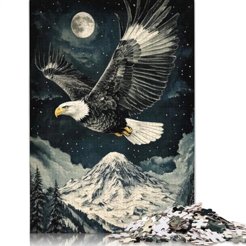 Puzzlespaß mit Adler, der über den Berg schwebt, aus hochwertigem Karton, für Erwachsene und Teenager, Geschenke, 1000 Teile (38 x 26 cm) von QBIREX