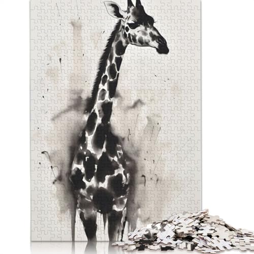 Puzzlespaß mit Giraffen-Illustration, Premium-Karton-Puzzle für Jungen oder Mädchen, 1000 Teile (75 x 50 cm) von QBIREX