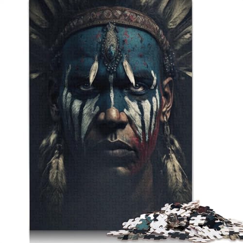 Puzzlespielzeug „Ancient Indian Tribe“, Lernspiel, Premium-Puzzle aus Karton für Erwachsene und Kinder, 1000 Teile (26 x 38 cm) von QBIREX