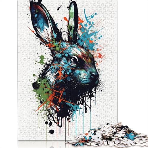 Rabbit Puzzle 1000-teilige Schwer Puzzle Spielzeug Lernspiel Impossible Herausforderungsspielzeug Für Erwachsene Und Kinder Ab 12 Jahren 1000pcs (75x50cm) von QBIREX