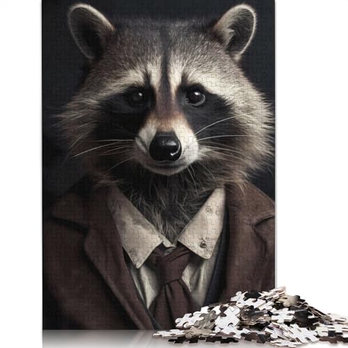 Raccoon Suit Puzzles 1000-teilige Schwer Puzzle Spielzeug Lernspiel Impossible Herausforderungsspielzeug Für Erwachsene Kinder 1000pcs (75x50cm) von QBIREX