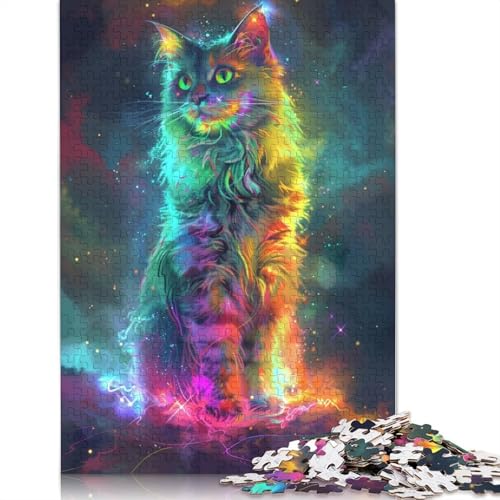 Rainbow Cat Puzzle 1000-teilige Schwer Puzzle Spielzeug Lernspiel Impossible Herausforderung Spielzeug Für Erwachsene Und Kinder Ab 14 Jahren 1500pcs (85x57cm) von QBIREX