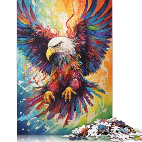 Rainbow Eagle Painting Puzzle 1000 Teile Schwer Puzzle Spielzeug Lernspiel Impossible Herausforderung Spielzeug Für Erwachsene Kinder 1000pcs (75x50cm) von QBIREX