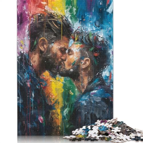 Rainbow Kiss Puzzle, Familienspaß, rechteckiges Papierpuzzle für Jungen oder Mädchen, 1000 Teile (75 x 50 cm) von QBIREX