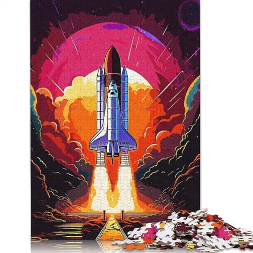 Raketen-Weltraum-Puzzle für Erwachsene, 1000 Teile, kreative Spiele, Puzzle, Geschenke für Männer, für Frauen, Männer, 1000 Teile (75 x 50 cm) von QBIREX