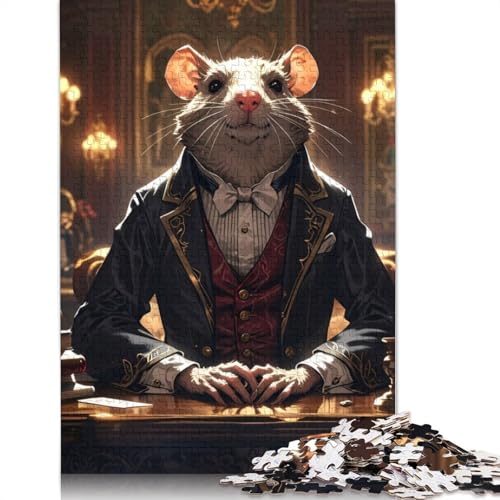 Rat in Suit Puzzle 1000-teilige Schwer Puzzle Spielzeug Lernspiel Impossible Herausforderung Spielzeug Für Erwachsene Kinder 1000pcs (75x50cm) von QBIREX