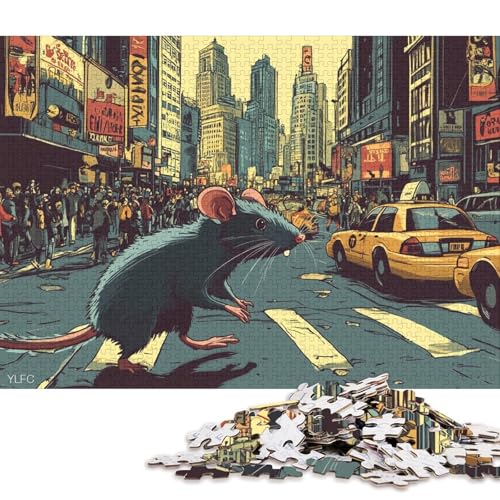 Rattenpuzzle, kreative Spiele, 100 Prozent recycelter Karton, Puzzle für Erwachsene, 70 x 50 cm, 1000 Teile von QBIREX
