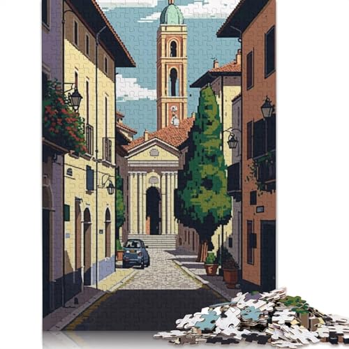 Ravenna Pixel Art Puzzle, 100% recycelter Karton, 100% recycelter Karton, Puzzle für Jungen oder Mädchen, 1000 Teile (75 x 50 cm) von QBIREX