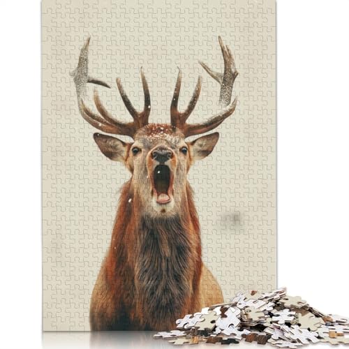 Red Deer in Winter Puzzle 1000 Teile Schwer Puzzle Spielzeug Lernspiel Impossible Herausforderung Spielzeug Für Erwachsene Kinder 1000pcs (40x28cm) von QBIREX