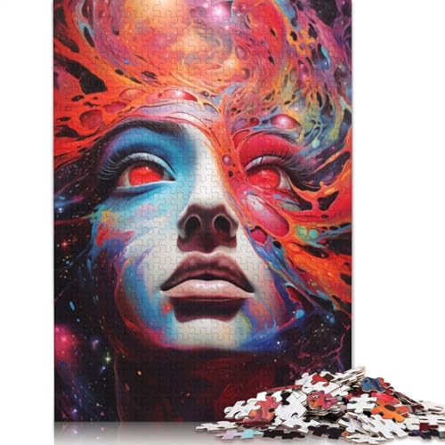 Red Eye Galaxy Girl Puzzle, Lernspiele, Familienaktivitäten, Premium-Karton-Puzzle für Frauen und Männer, 1000 Teile (26 x 38 cm) von QBIREX