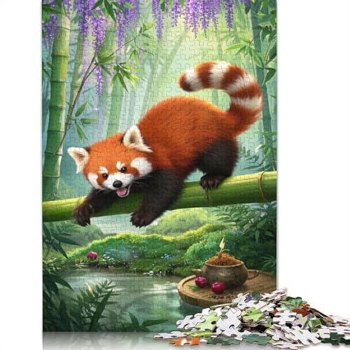 Red Panda Puzzle 1000-teilige Schwer Puzzle Spielzeug Lernspiel Impossible Herausforderungsspielzeug Für Erwachsene Und Kinder Ab 12 Jahren 1000pcs (38x26cm) von QBIREX