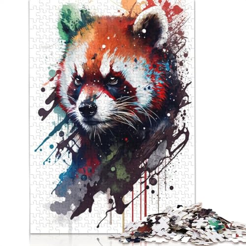 Red Panda Puzzles 1000-teilige Schwer Puzzle Spielzeug Lernspiel Impossible Herausforderungsspielzeug Für Erwachsene Und Kinder in Bewährter 300pcs (40x28cm) von QBIREX