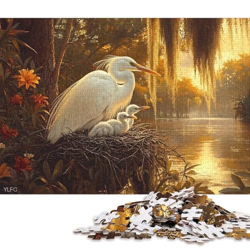 Reiher-Puzzle, schwierig, 100% recycelter Karton, Puzzle für Frauen und Männer, Vatertagsgeschenke, 70 x 50 cm, 1000 Teile Reiher-Puzzle, schwierig, 100% recycelter Karton, Puzzle für Frauen und Männer, Vatertagsgeschenke, 70 x 50 cm, 1000 Teile von QBIREX