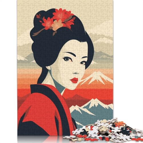 Retro Japanese Geisha Art Puzzles 1000 Teile Schwer Puzzle Spielzeug Lernspiel Impossible Herausforderung Spielzeug Für Erwachsene Und Kinder Ab 14 Jahren 1000pcs (38x26cm) von QBIREX