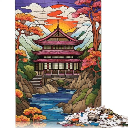 Retro Japanese Landscape Puzzle 1000-teilige Schwer Puzzle Spielzeug Pädagogisches Spiel Impossible Herausforderung Spielzeug Für Erwachsene Und Kinder Ab 12 Jahren 1000pcs (38x26cm) von QBIREX