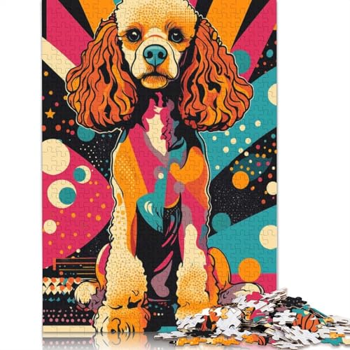 Retro-Pudel-Pop-Art-Druck, buntes Haustierportrait, Puzzle, anpassbare Bilder, 100% recycelter Karton, Puzzle für Kinder ab 12 Jahren Retro-Pudel-Pop-Art-Druck, buntes Haustierportrait, Puzzle, anpassbare Bilder, 100% recycelter Karton, Puzzle für Kinder ab 12 Jahren von QBIREX