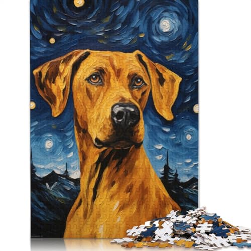 Rhodesian Ridgeback Puzzle, rechteckig, aus Pappe, Geschenk für Kinder ab 12 Jahren, 520 Teile (52 x 38 cm) von QBIREX