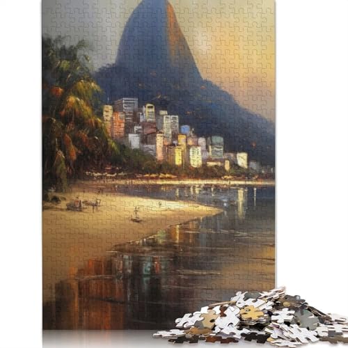 Rio de Janeiro Kunstpuzzle für Erwachsene, 1000 Teile, nachhaltiges Holzpuzzle für Erwachsene, 1000 Teile, 75 x 50 cm von QBIREX