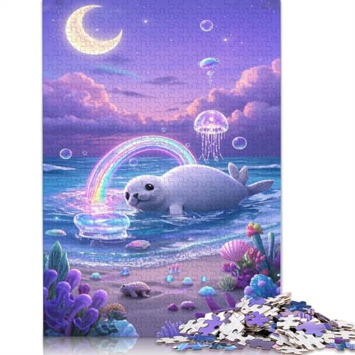 Robben-Puzzle, 100% Recyclingkarton, 100% Recyclingkarton, Puzzle für Jungen oder Mädchen, Geschenk, 1000 Teile (75 x 50 cm) von QBIREX
