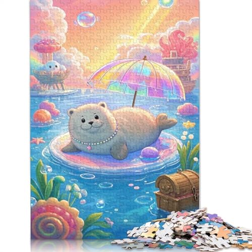 Robben-Puzzle, kreative Spiele, Premium-Karton-Puzzle für Frauen und Männer, Geburtstagsgeschenk, 1000 Teile (75 x 50 cm) von QBIREX