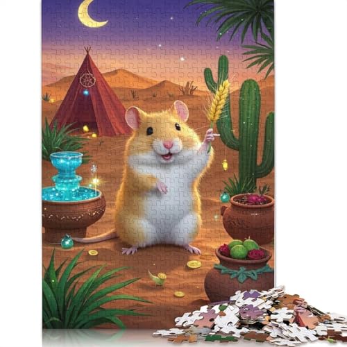 Roborovski Hamster Puzzle 1000-teilige Schwer Puzzle Spielzeug Lernspiel Impossible Herausforderungsspielzeug Für Erwachsene Und Kinder Ab 12 Jahren 1000pcs (75x50cm) von QBIREX