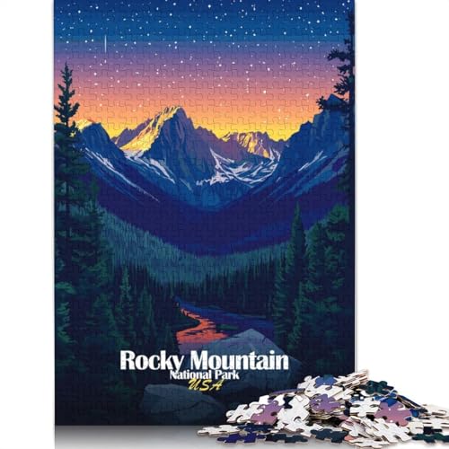 Rocky Mountains Nationalpark Puzzle für Erwachsene, pädagogisches Spiel, Herausforderungsspiel, 520 Teile (52 x 38 cm) von QBIREX
