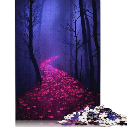 Rosenpfad im Wald, Puzzle-Spielzeug, Lernspiel, Premium-Karton-Puzzle für Erwachsene und Kinder, 1000 Teile (75 x 50 cm) von QBIREX
