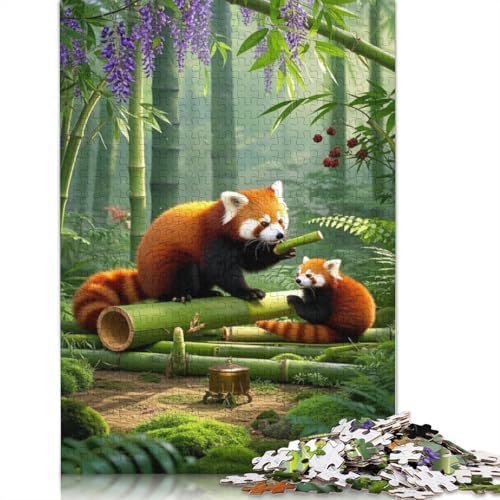 Roter Panda-Puzzle, schwierige Herausforderung, 100% recycelter Karton, Puzzle für Frauen und Männer, Muttertagsgeschenke, 1000 Teile (38 x 26 cm) von QBIREX