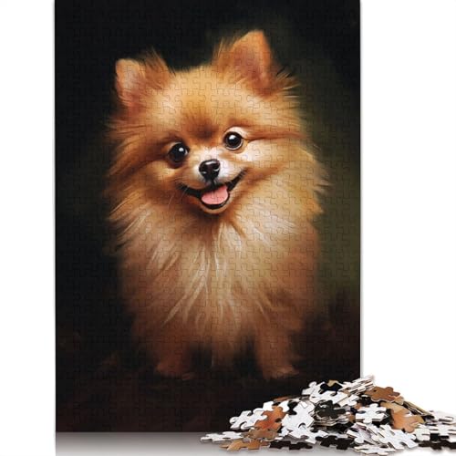 Roter Zwergspitz-Hund, Puzzlespielzeug für Erwachsene, Lernspiel, Puzzlespiele für Erwachsene für Frauen und Männer, 1000 Teile (75 x 50 cm) von QBIREX