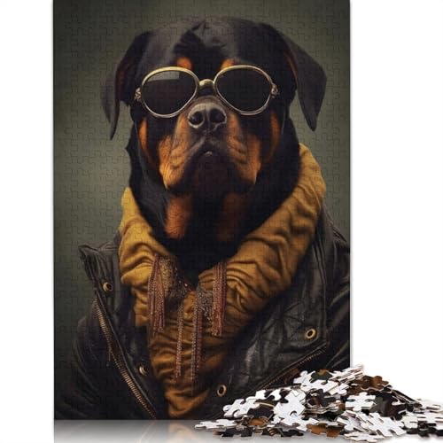 Rottweiler Swag Puzzles 1000 Teile Schwer Puzzle Spielzeug Lernspiel Impossible Herausforderungsspielzeug Für Erwachsene Kinder 1000pcs (75x50cm) von QBIREX