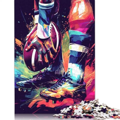 Rugby-Spieler-Puzzle, 100% recyceltes Kartonpapier, rechteckiges Puzzle für Erwachsene und Kinder, 1000 Teile (75 x 50 cm) von QBIREX