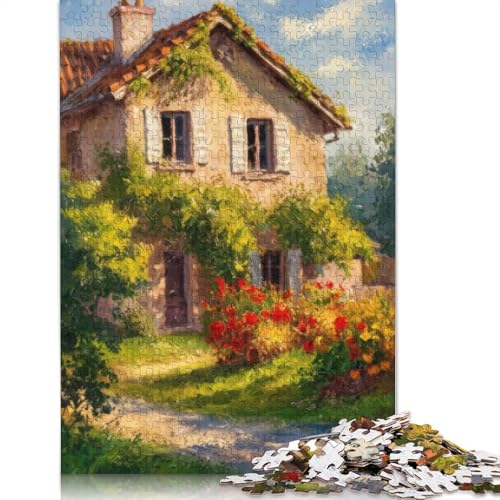 Rustikales Cottage-Puzzle, 100% recycelter Karton, 100% recycelter Karton, Puzzle für Jungen oder Mädchen, Geschenk, 1000 Teile (38 x 26 cm) von QBIREX