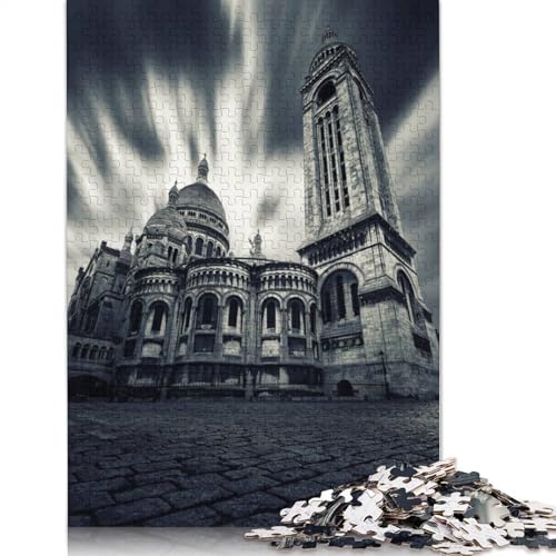 Sacré-Cœur-Poster auf der Rückseite, 1000-teiliges Puzzle für Erwachsene | | Familienspaß-Puzzles für Erwachsene, Geschenke, Denkspiele (75 x 50 cm) von QBIREX