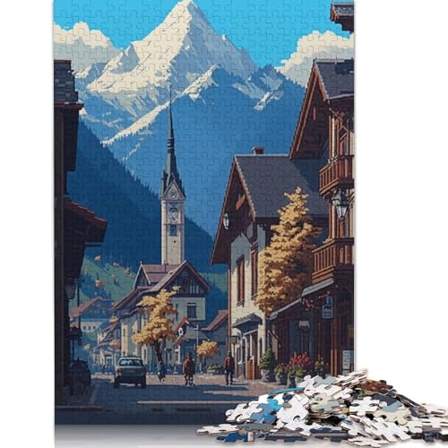 Samoens 02 Pixel Art Puzzle 1000-teilige Schwer Puzzle Spielzeug Pädagogisches Spiel Impossible Herausforderung Spielzeug Für Erwachsene Und Kinder in Bewährter 1000pcs (75x50cm) von QBIREX