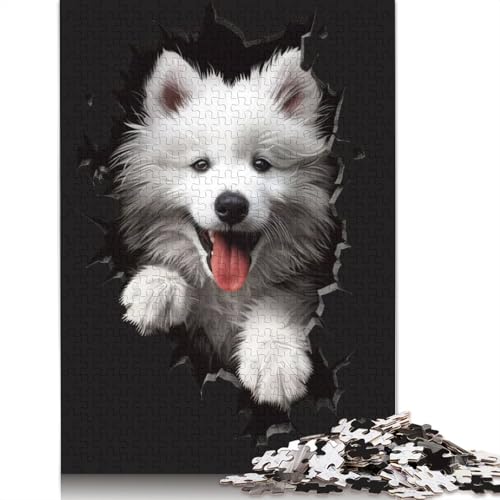 Samoyed Puzzle 1500 Teile Schwer Puzzle Spielzeug Lernspiel Impossible Herausforderung Spielzeug Für Erwachsene Kinder 1500pcs (85x57cm) von QBIREX