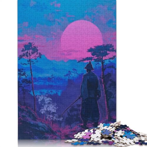 Samurai Japan Gemälde Puzzle Dekompressionsspielzeug 100 Prozent Recyclingkarton Puzzle für Erwachsene Teenager Vatertagsgeschenke 1000 Teile (75x50cm) von QBIREX