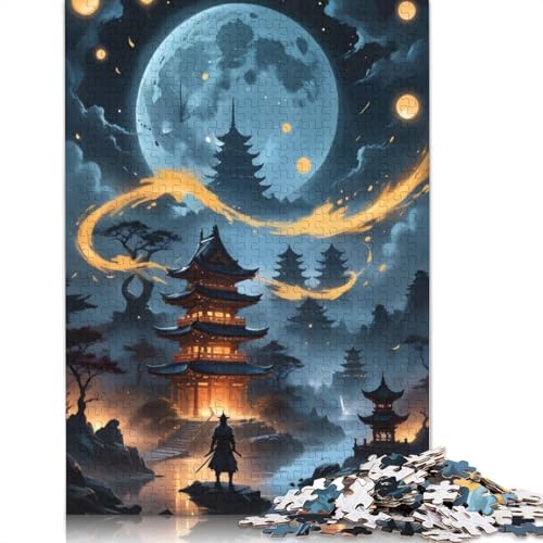 Samurai-Landschaftspuzzle, DIY-Spiel, Premium-Karton-Puzzle für Frauen und Männer, Kindertagsgeschenke, 1000 Teile (75 x 50 cm) von QBIREX