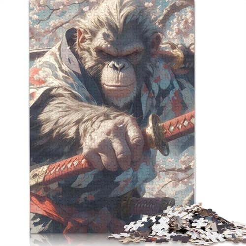 Samurai-Orang-Utan-Lösungspuzzle, herausfordernd und knifflig, Premium-Karton-Puzzle für Erwachsene und Teenager, 1000 Teile (75 x 50 cm) von QBIREX