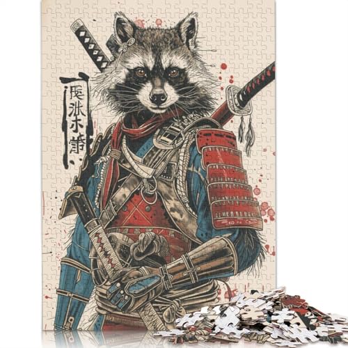 Samurai Raccoon Puzzles 1000 Teile Schwer Puzzle Spielzeug Pädagogisches Spiel Impossible Herausforderungsspielzeug Für Erwachsene Und Kinder Ab 12 Jahren 1000pcs (75x50cm) von QBIREX